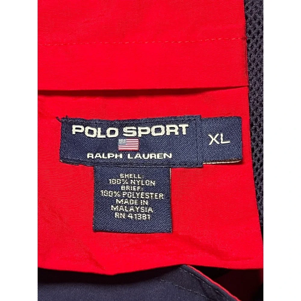 Polo Sport Ralph Lauren Swim Trunks Mens XL Red Navy Blue Cargo Mesh Pocket